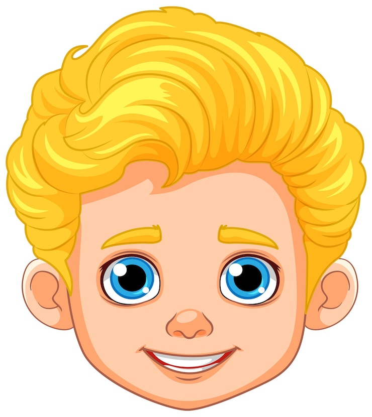 Kostenlose Vektor junge mit blonden haaren und blauen augen