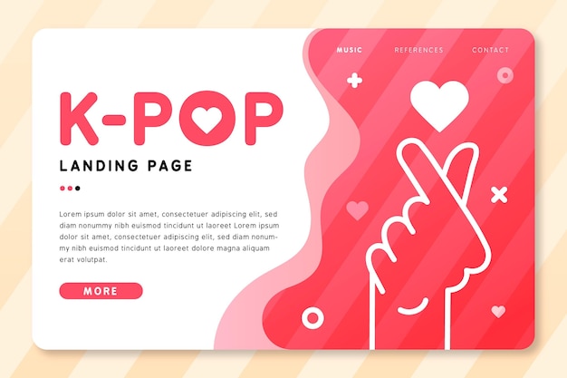 K-pop musik landing page