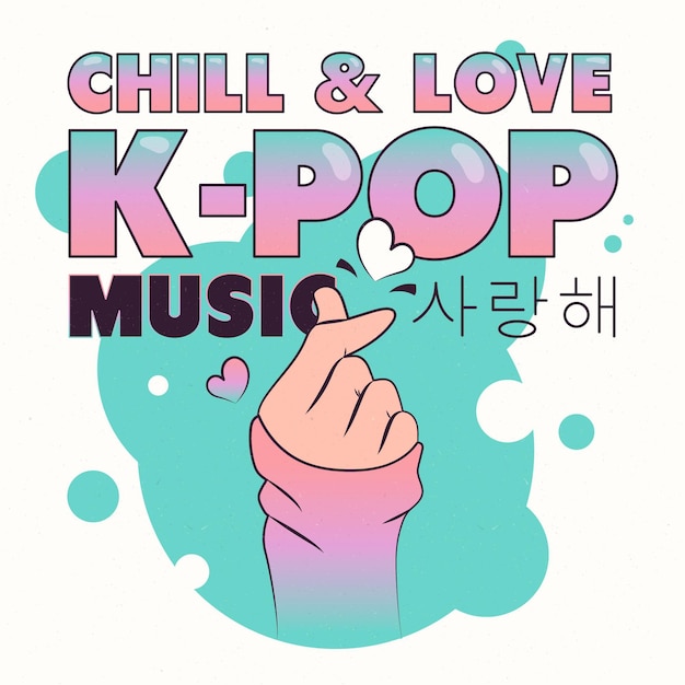 Kostenloser Vektor k-pop musikkonzept