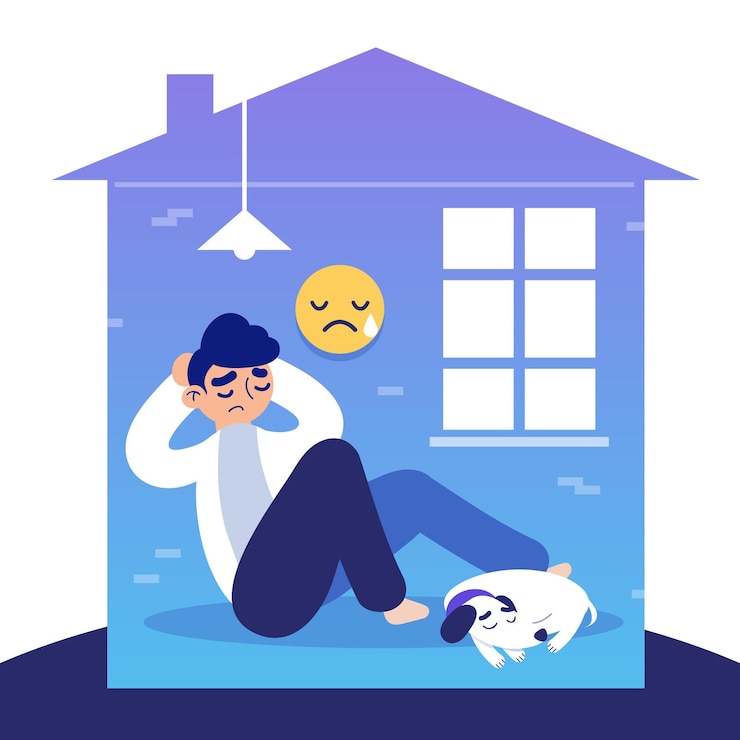 Kostenlose Vektor kabinenfieberillustration mit haus