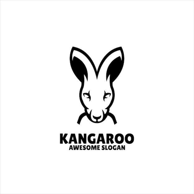 Kostenloser Vektor känguru einfache maskottchen-logo-design-illustration