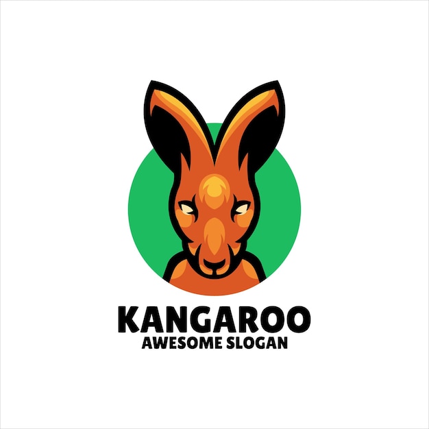 Kostenloser Vektor känguru-kopf-maskottchen-illustration-logo-design
