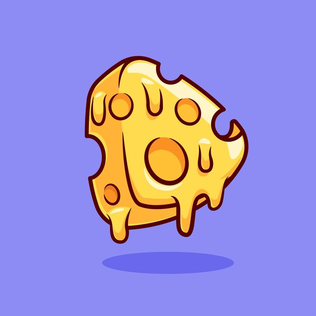 Käse geschmolzener Cartoon-Vektor-Symbol-Illustration, Lebensmittel-Objekt-Symbol-Konzept, isolierter flacher Vektor