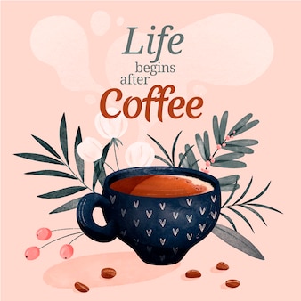 Kaffee-aquarell-abbildung