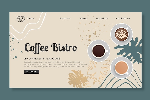 Kaffee bistro landingpage vorlage