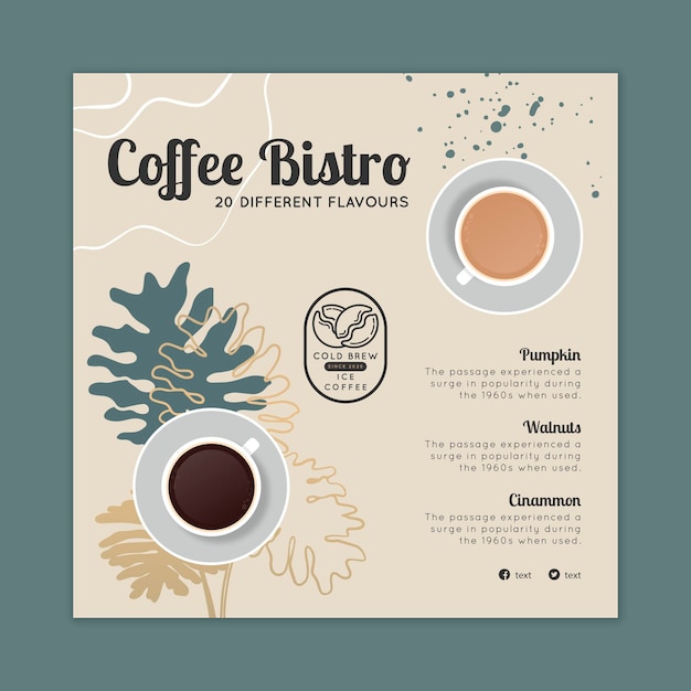 Kaffee Bistro Quadrat Flyer