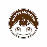 Kostenloser Vektor kaffee-monster-logo