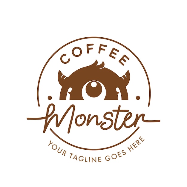 Kostenloser Vektor kaffee-monster-logo