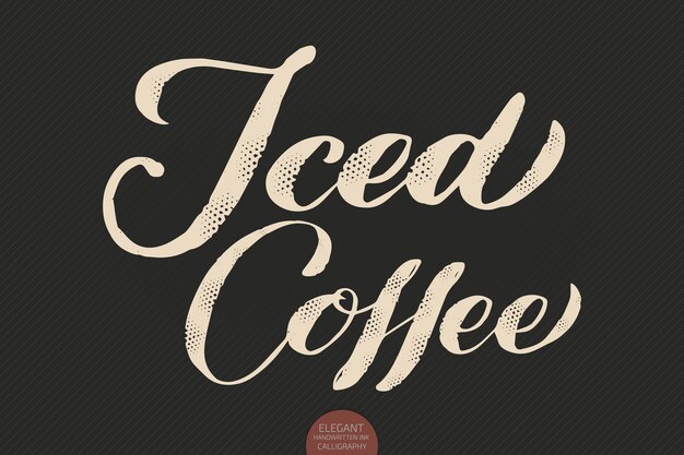 Kaffee-Schriftzug. handgezeichnete Kalligraphie Eiskaffee. Elegante moderne Kalligraphie Tinte illustration.letter.