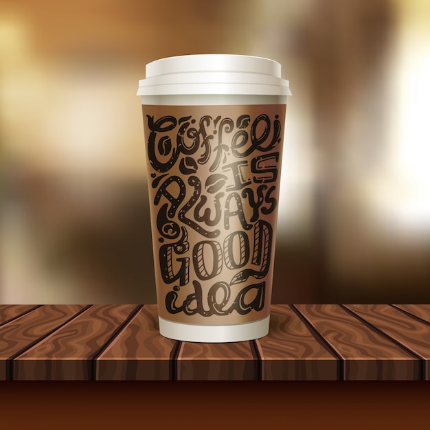 Kaffee zum Mitnehmen Cup Zusammensetzung
