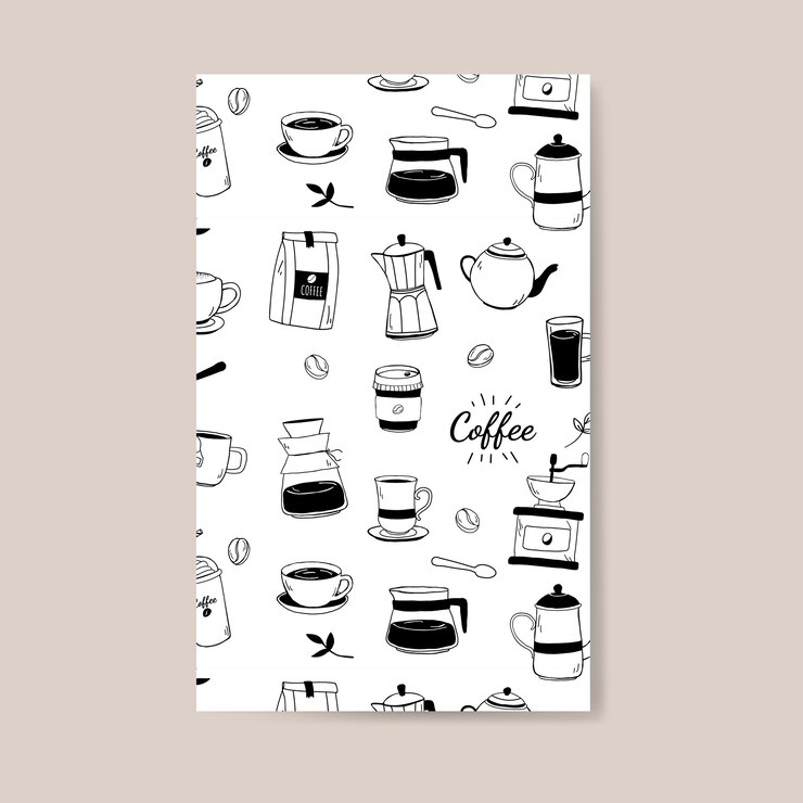 Kostenlose Vektor kaffeehaus und café kopierter hintergrundvektor