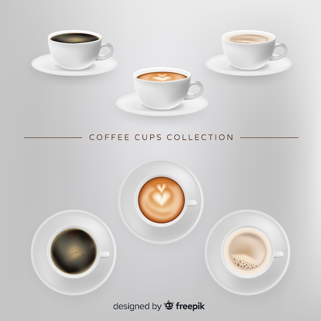 Kostenloser Vektor kaffeetassen-sammlung