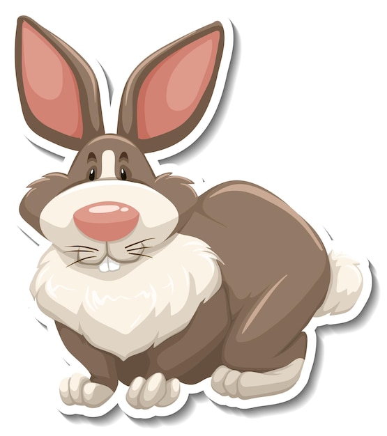 Kaninchen-cartoon-figur auf weißem hintergrund