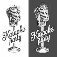 Kostenloser Vektor karaoke-banner mit grunge-effekt