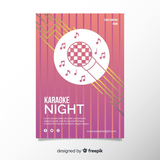 Karaoke Night Party Poster oder Flyer Vorlage