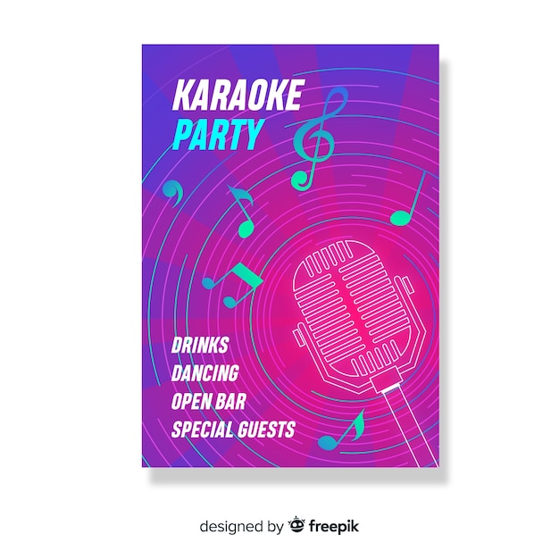 Karaoke night party poster oder flyer vorlage