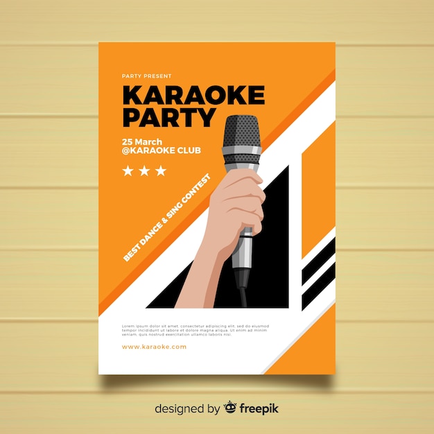 Karaoke plakat vorlage flachen stil