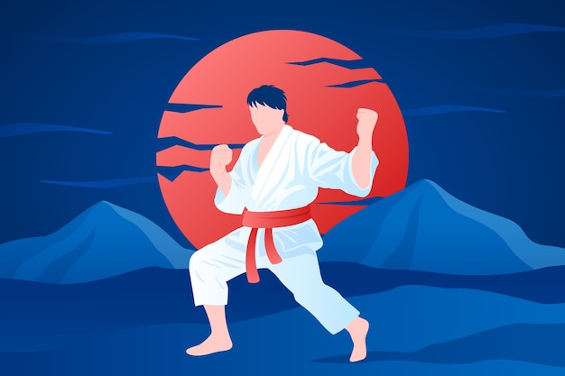Karate-Hintergrund mit Farbverlauf