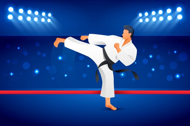 Karate-Hintergrund mit Farbverlauf