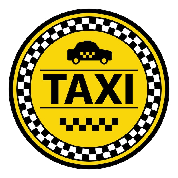 Kostenloser Vektor karierter kreis-taxi-rahmen