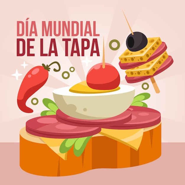 Karikatur dia mundial de la tapa illustration