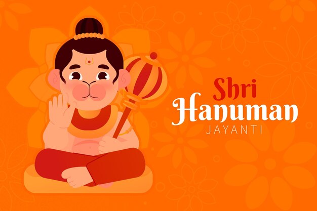 Karikatur hanuman jayanti illustration