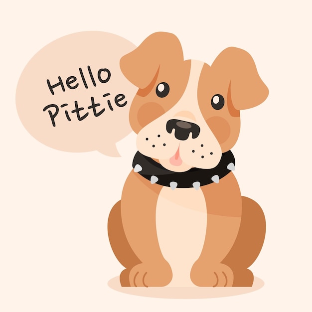 Karikatur niedliche pitbull-illustration