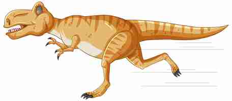 Kostenloser Vektor karikaturtyrannosaurus rex in laufender pose