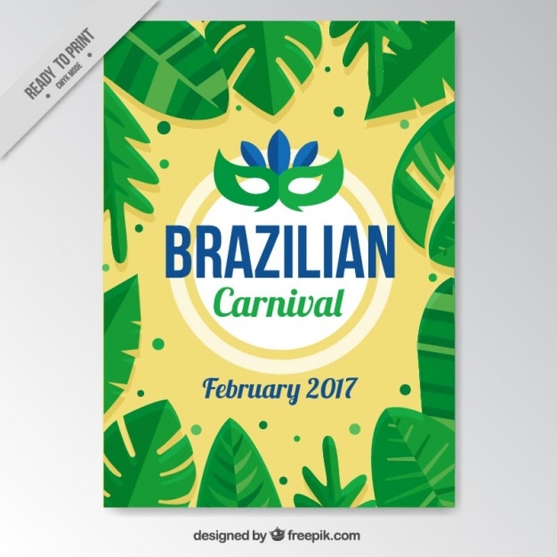 Kostenloser Vektor karneval broschüre von brasilien in flaches design