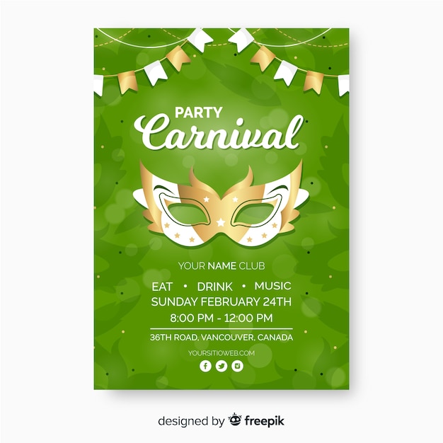 Karneval party flyer vorlage