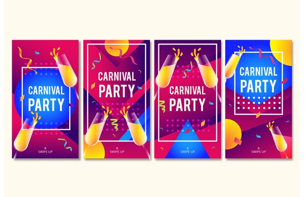 Karneval Party Instagram Geschichten Sammlung