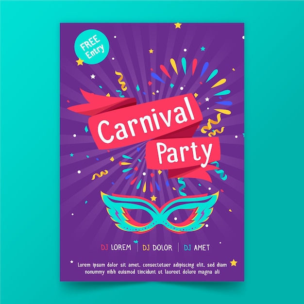 Karneval party plakat vorlage