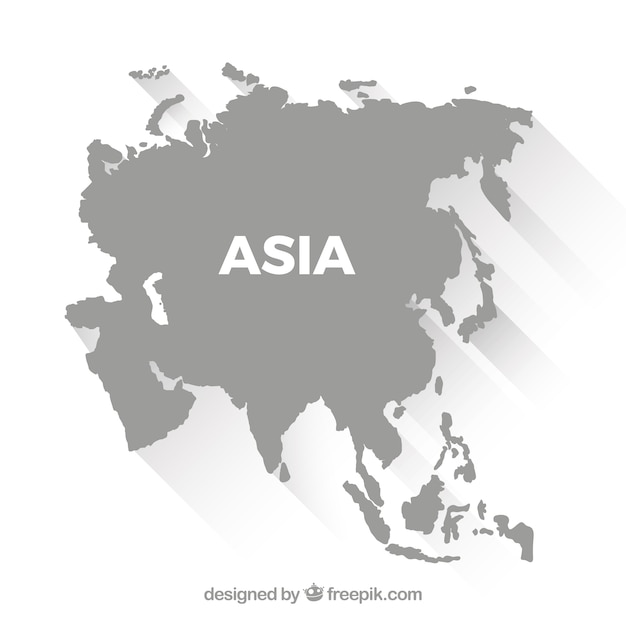 Kostenloser Vektor karte von asien in der flachen art