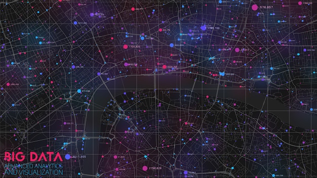 Karte von big data in der modernen stadt