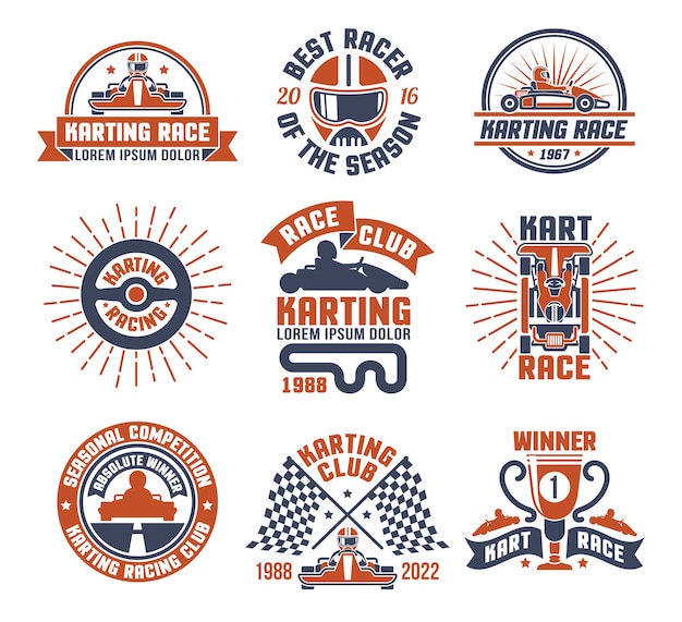 Kartrennen logo emblem set