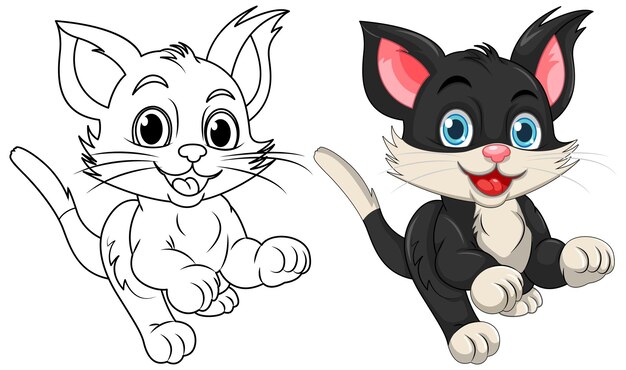 Katzen-Droodle-Farbseite für Kinder