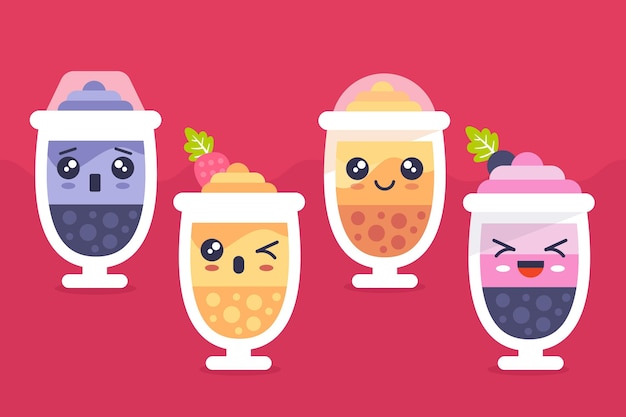 Kawaii bubble tea kollektion