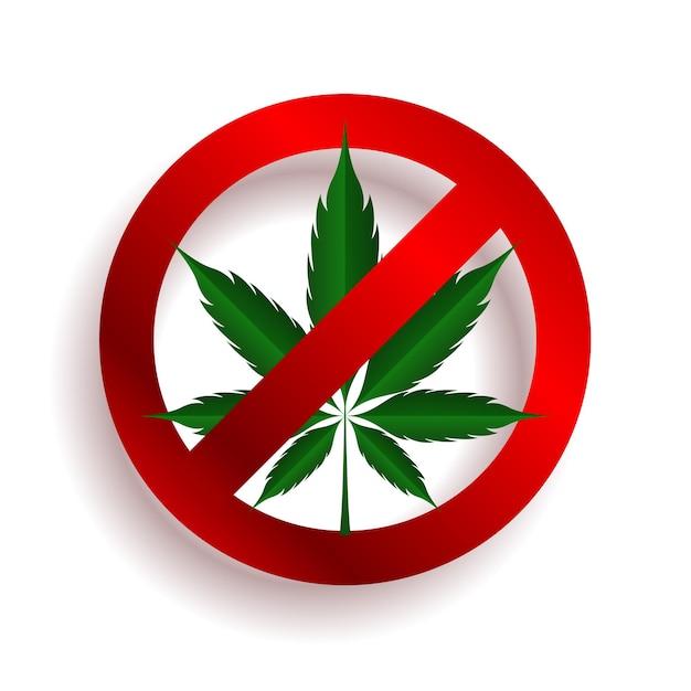 Kein Marihuana oder Stop-Cbd-Symbol-Design