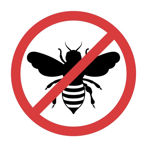 Keine Bienen rotes Zeichen