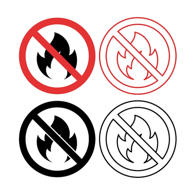 Kostenlose Vektor keine offenen flammen