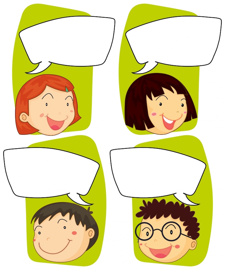 Kostenlose Vektor kinder und kommunikation zeichen illustration