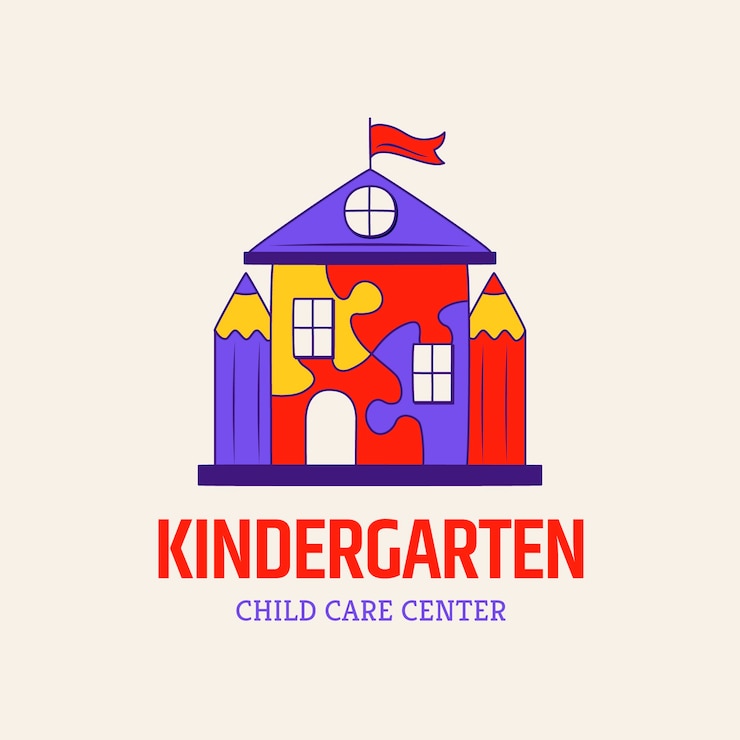 Kostenlose Vektor kindergarten-logo-design-vorlage