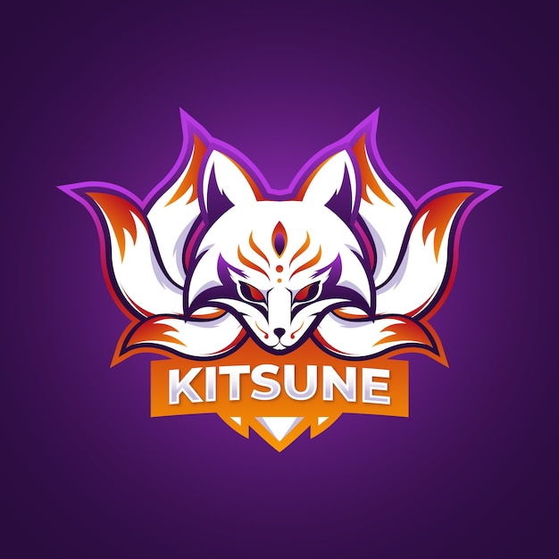 Kitsune-Logo-Vorlage mit Farbverlauf