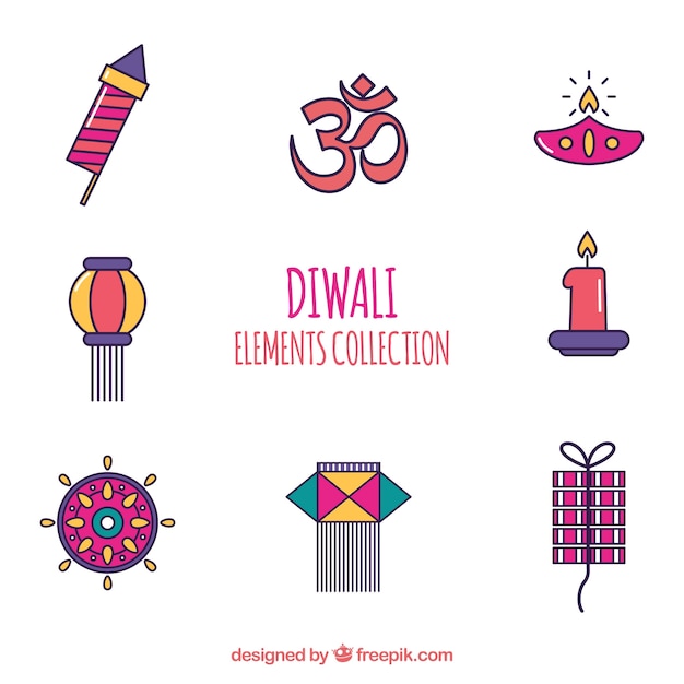 Klassische diwali elemente sammlung