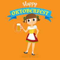 Kostenloser Vektor klassische hand gezeichnete oktoberfest zusammensetzung