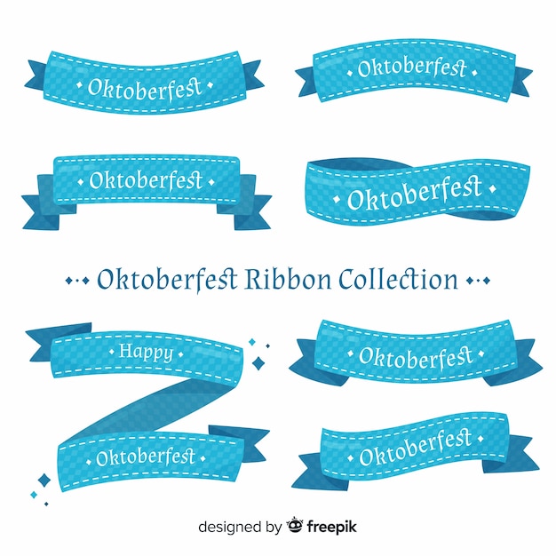 Klassische oktoberfestbandsammlung mit flachem design