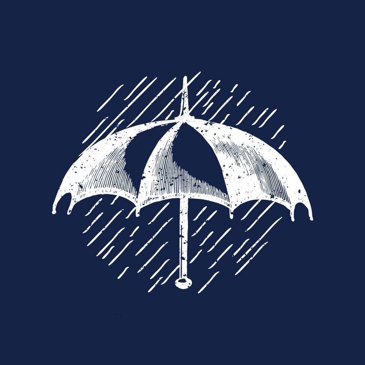 Kostenlose Vektor klassische regenschirmlogoillustration