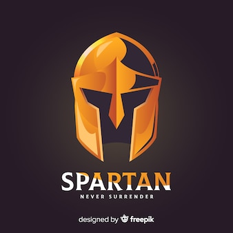 Klassischer spartanischer helm mit farbverlauf