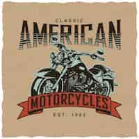 Kostenloser Vektor klassisches amerikanisches motorradlabel