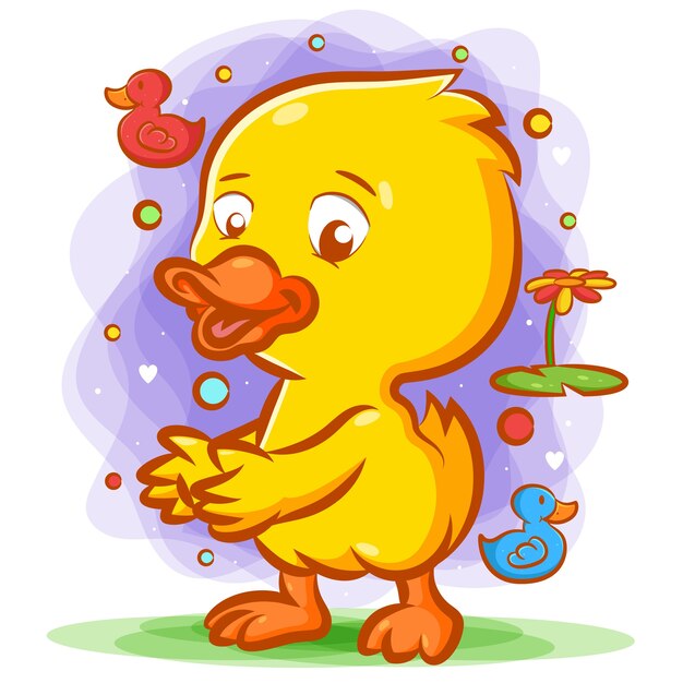 Gratisvektoren Gelbe Ente 90 Illus Im Ai Eps Format